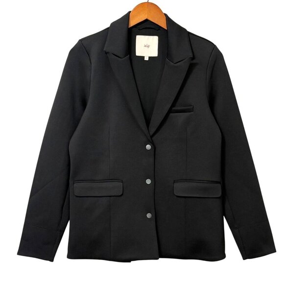 Aday Women's Soft Power Blazer Black Oversized Recycled Scuba Versatile Size S - Picture 1 of 9